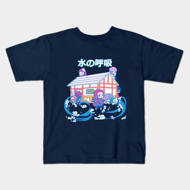 Water Breathing Kids T-Shirt by qourmet